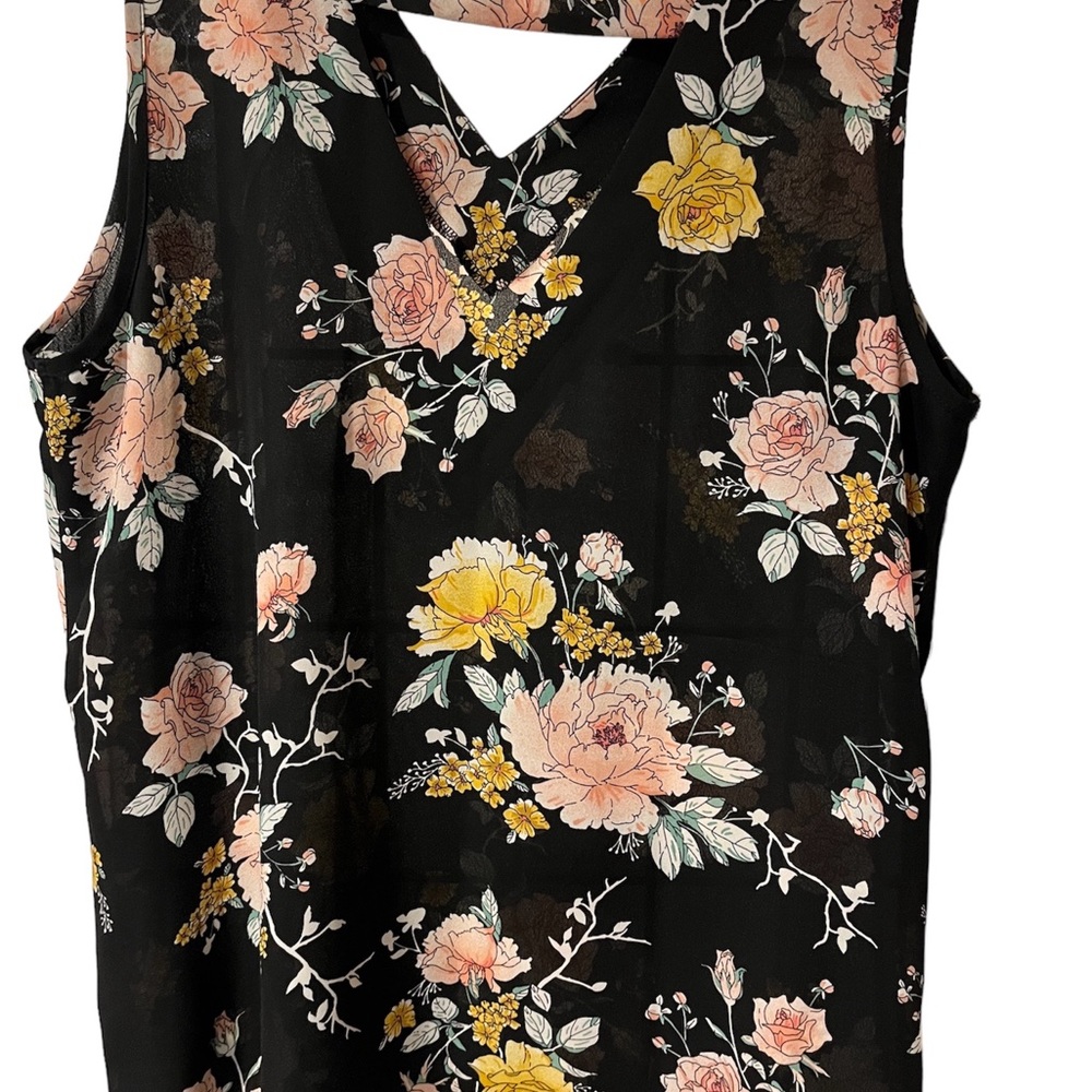 Black Floral Tank